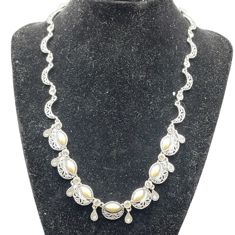 Vintage Silver Tone and Pearl Necklace